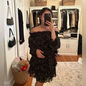 Lulus floral off the shoulder dress